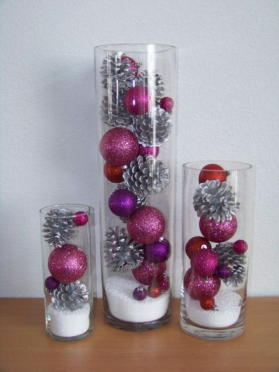 decoraciones navidenas con vasos altos 6