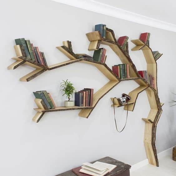 Estanterías originales para libros en forma de árbol - Decomanitas:  Decoración vintage, DIY y reciclaje creativo