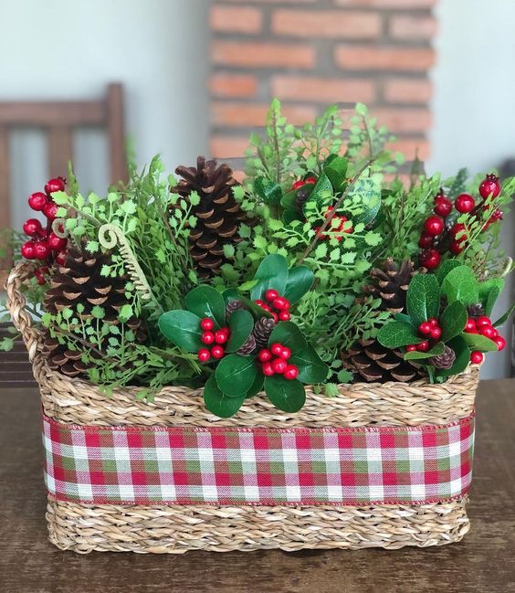 ideas para decorar con cestas en navidad 5