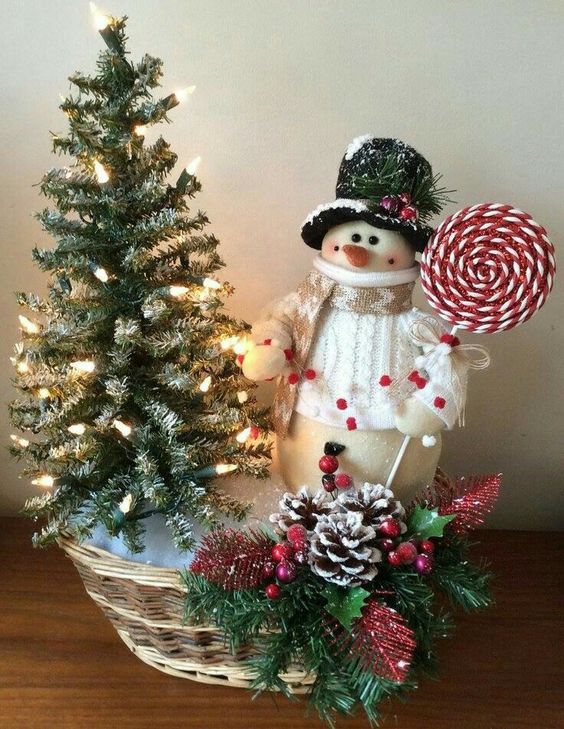 ideas para decorar con cestas en navidad